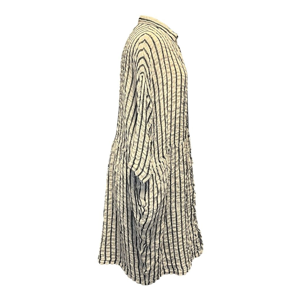 Antiquites Textured Stripe Drop Waist Dress