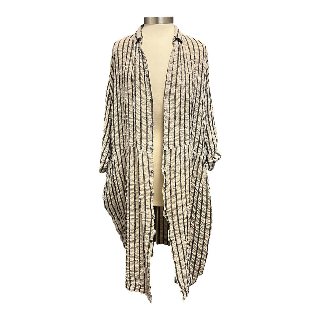 Antiquites Textured Stripe Drop Waist Dress