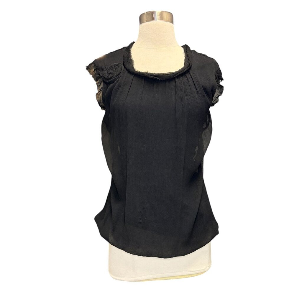 Lanvin Silk Plisse Dolman Top