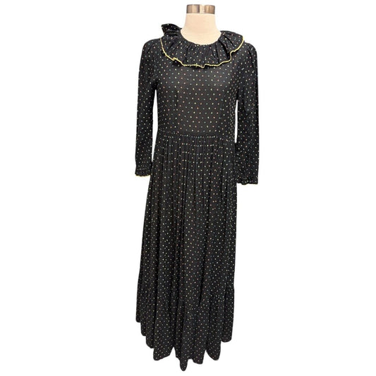 Doen Multi Color Flocked Drop Waist Maxi Dress