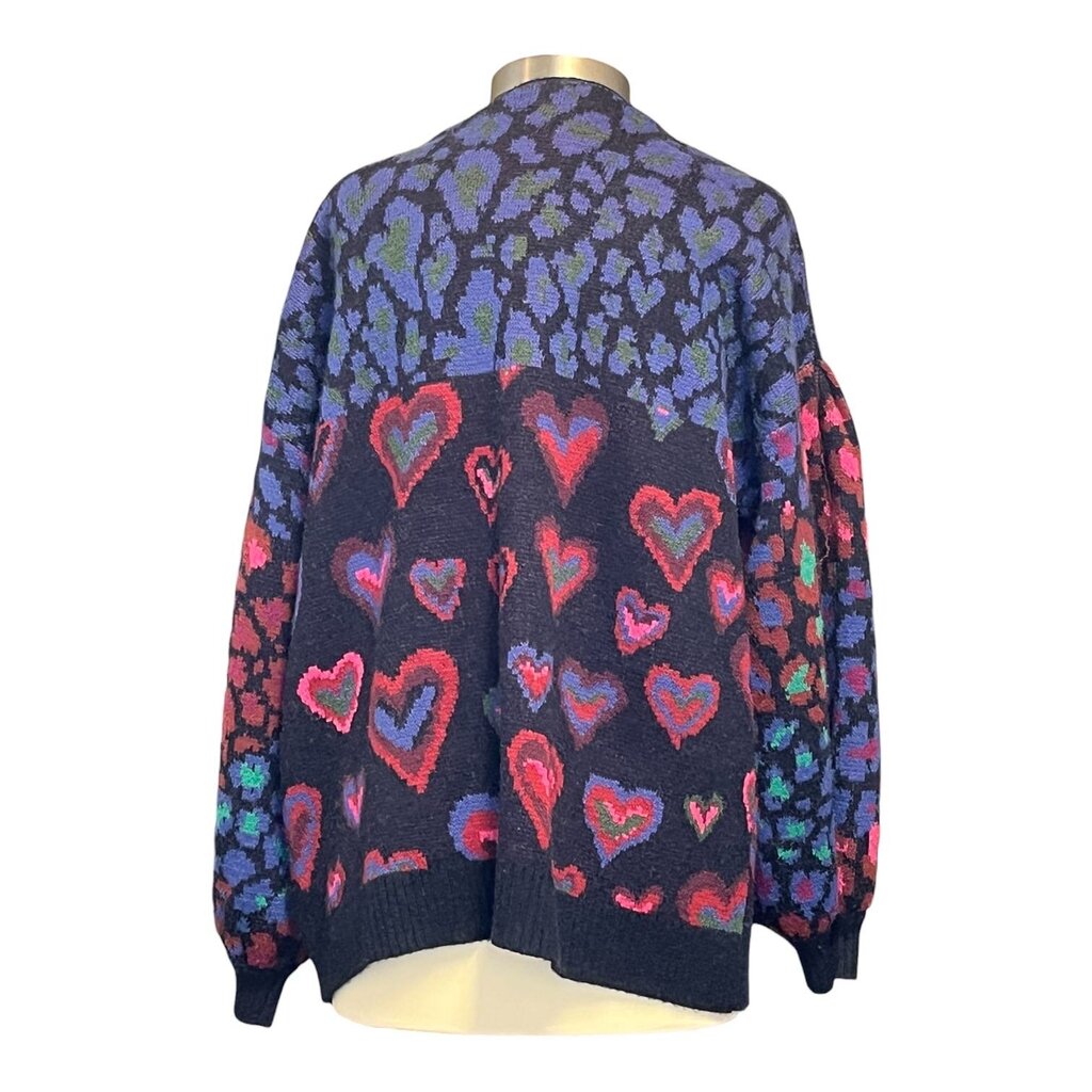Farm Rio Heart Leopard Open Cardigan
