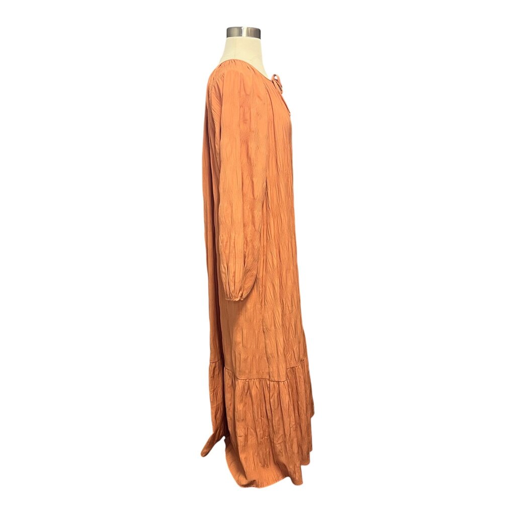 Elizabeth and James Smocked Split Collar Maxi Dress