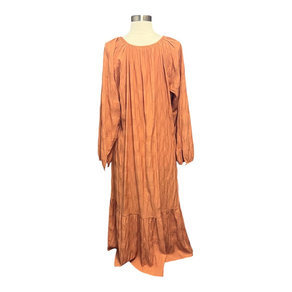 Elizabeth and James Smocked Split Collar Maxi Dress