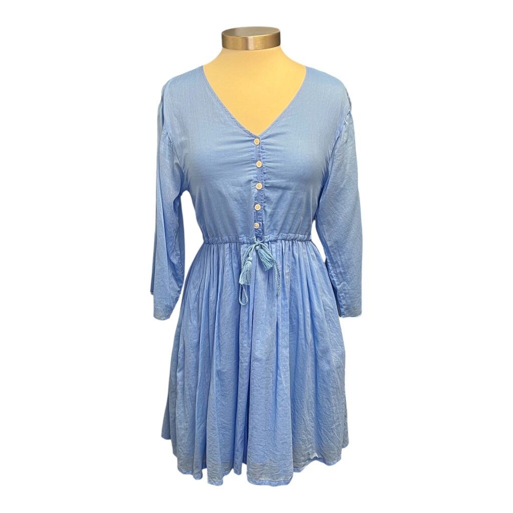 ATM Drawstring Cotton Voile Mini Dress