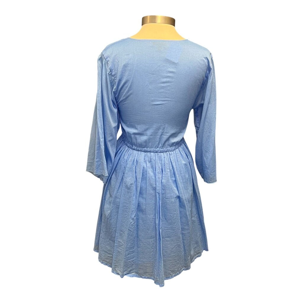 ATM Drawstring Cotton Voile Mini Dress