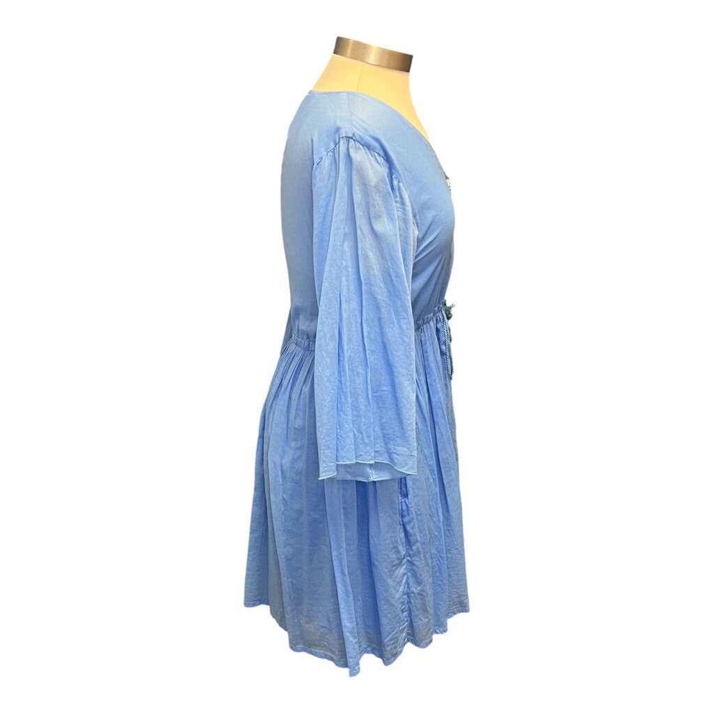 ATM Drawstring Cotton Voile Mini Dress