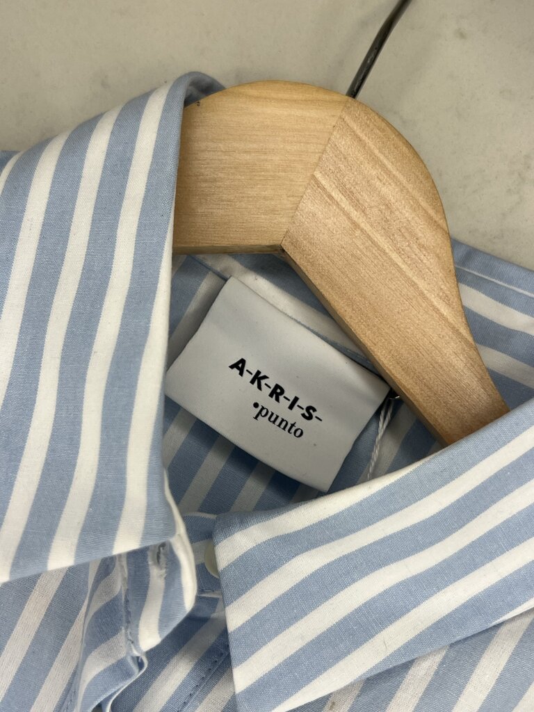 Akris Striped Cotton Pleated Hem Dress