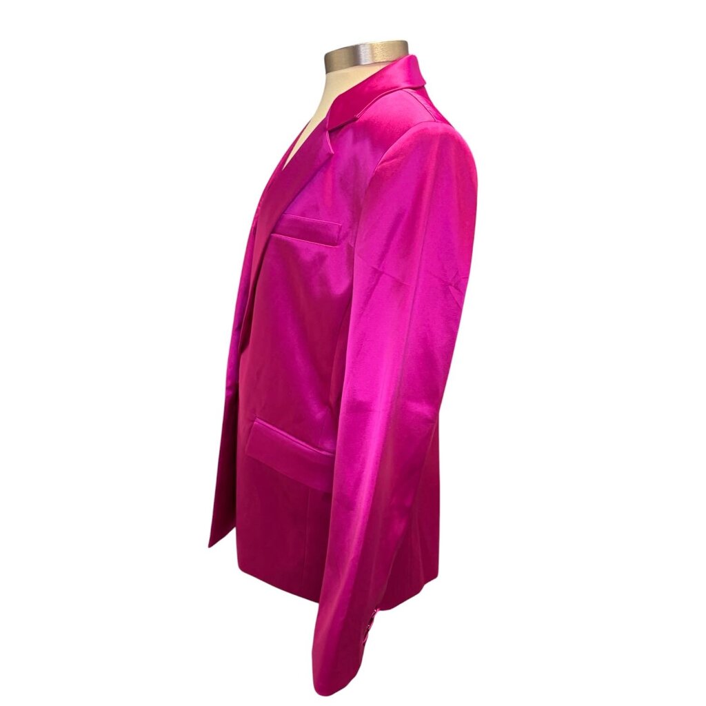 Frame Satin Strong Shoulder Blazer, MSRP $678