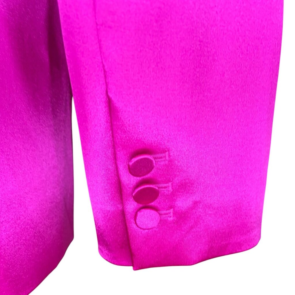 Frame Satin Strong Shoulder Blazer, MSRP $678