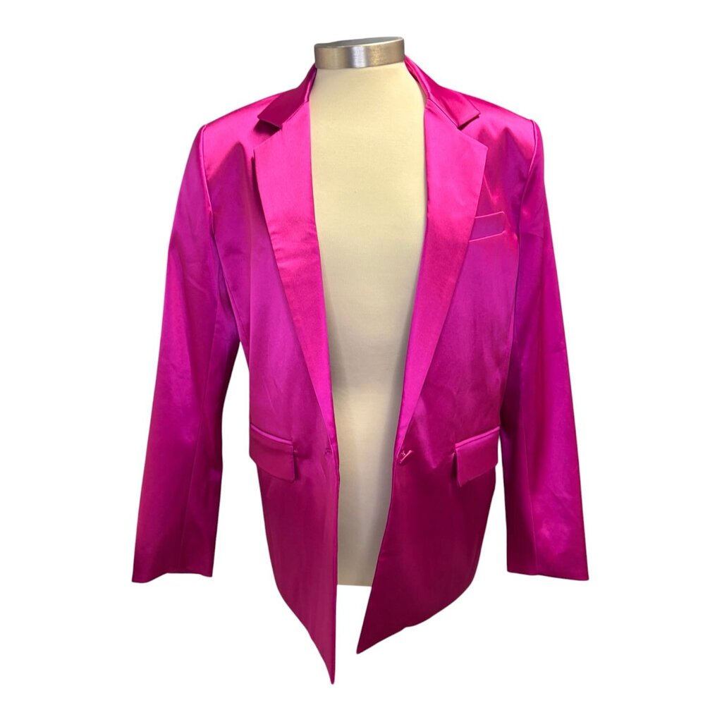Frame Satin Strong Shoulder Blazer, MSRP $678