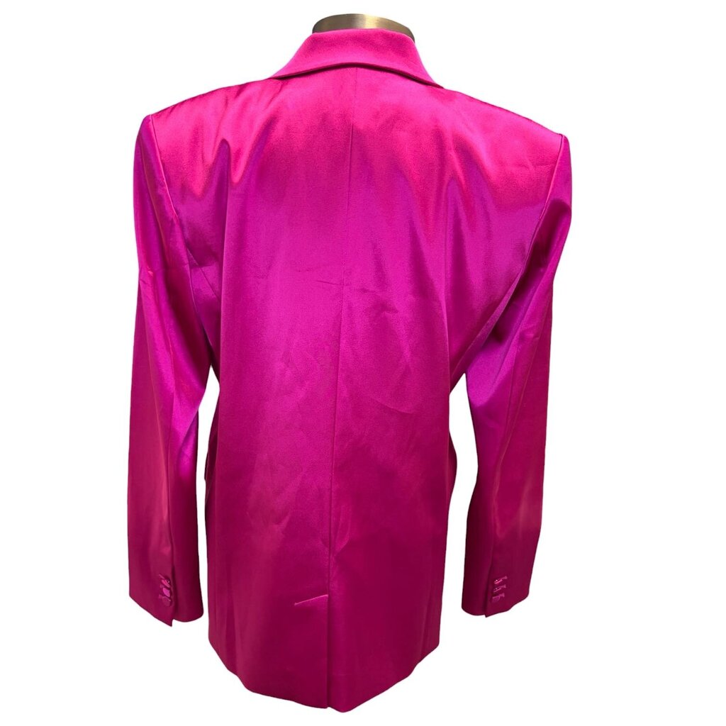 Frame Satin Strong Shoulder Blazer, MSRP $678