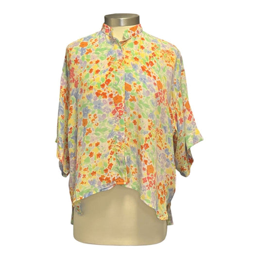 Mii En Fete Silk High-Low Rainbow Floral