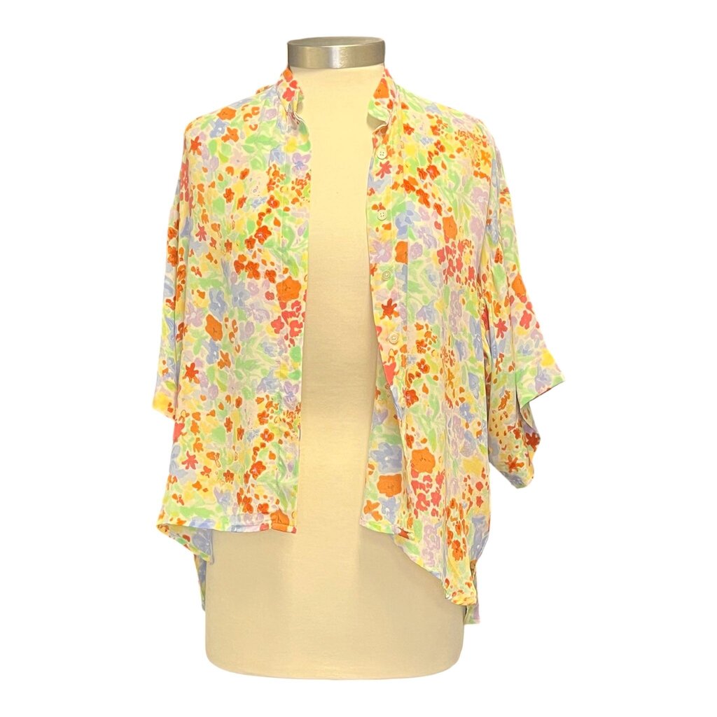 Mii En Fete Silk High-Low Rainbow Floral