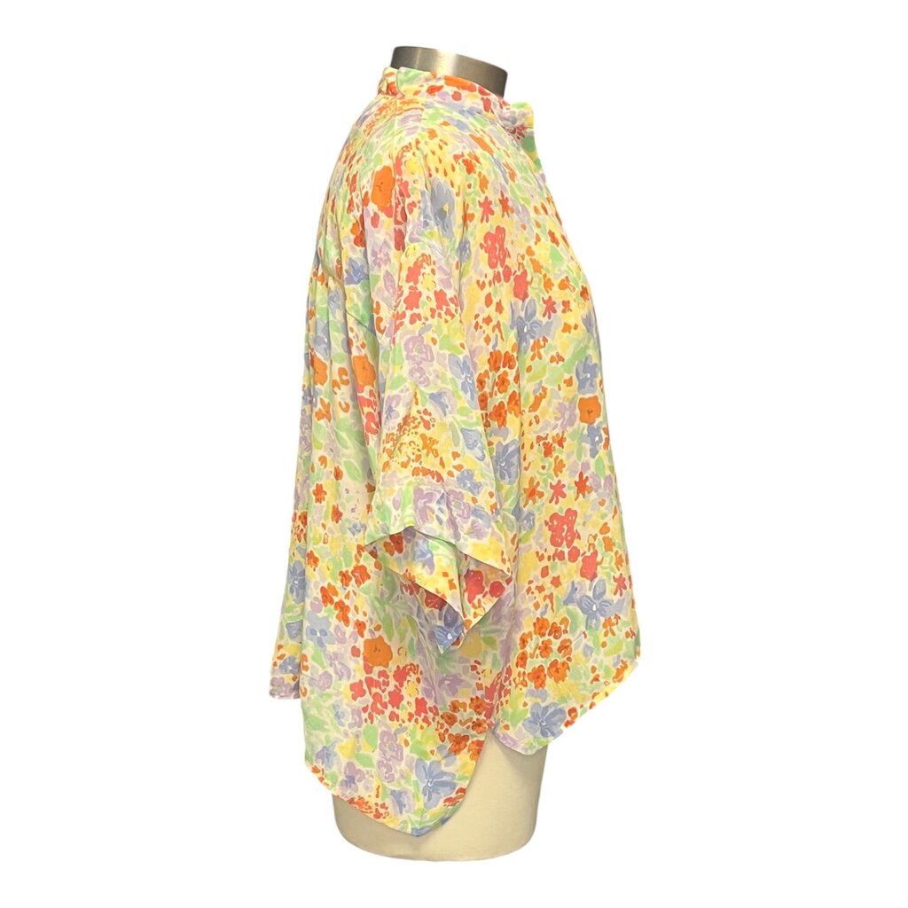 Mii En Fete Silk High-Low Rainbow Floral