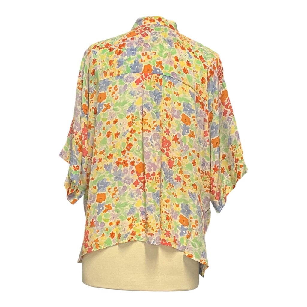 Mii En Fete Silk High-Low Rainbow Floral