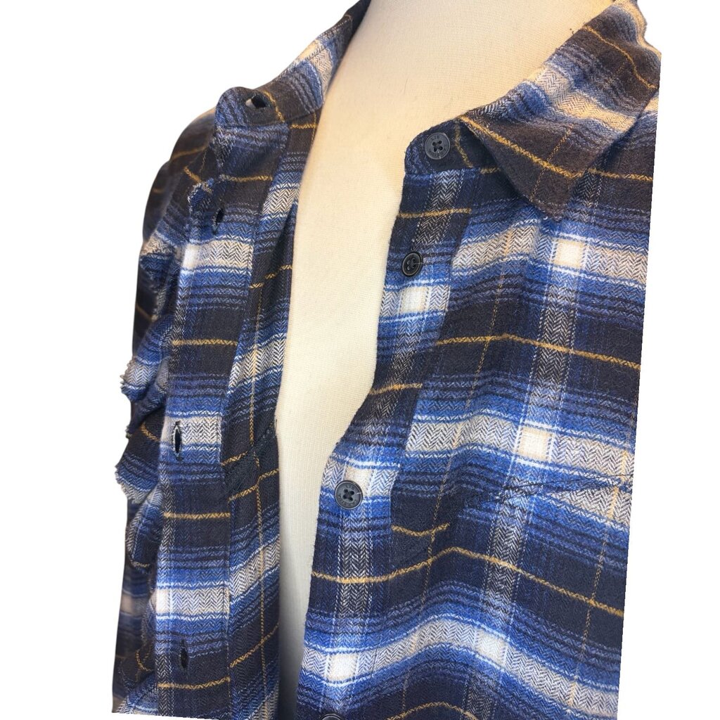 Lis Lareida Plaid Flannel Ruffle Front Blouse