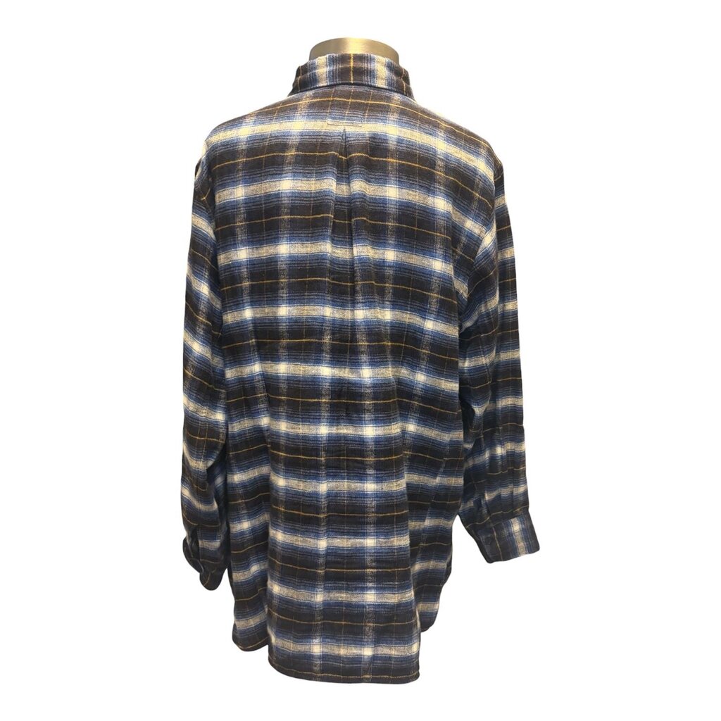 Lis Lareida Plaid Flannel Ruffle Front Blouse