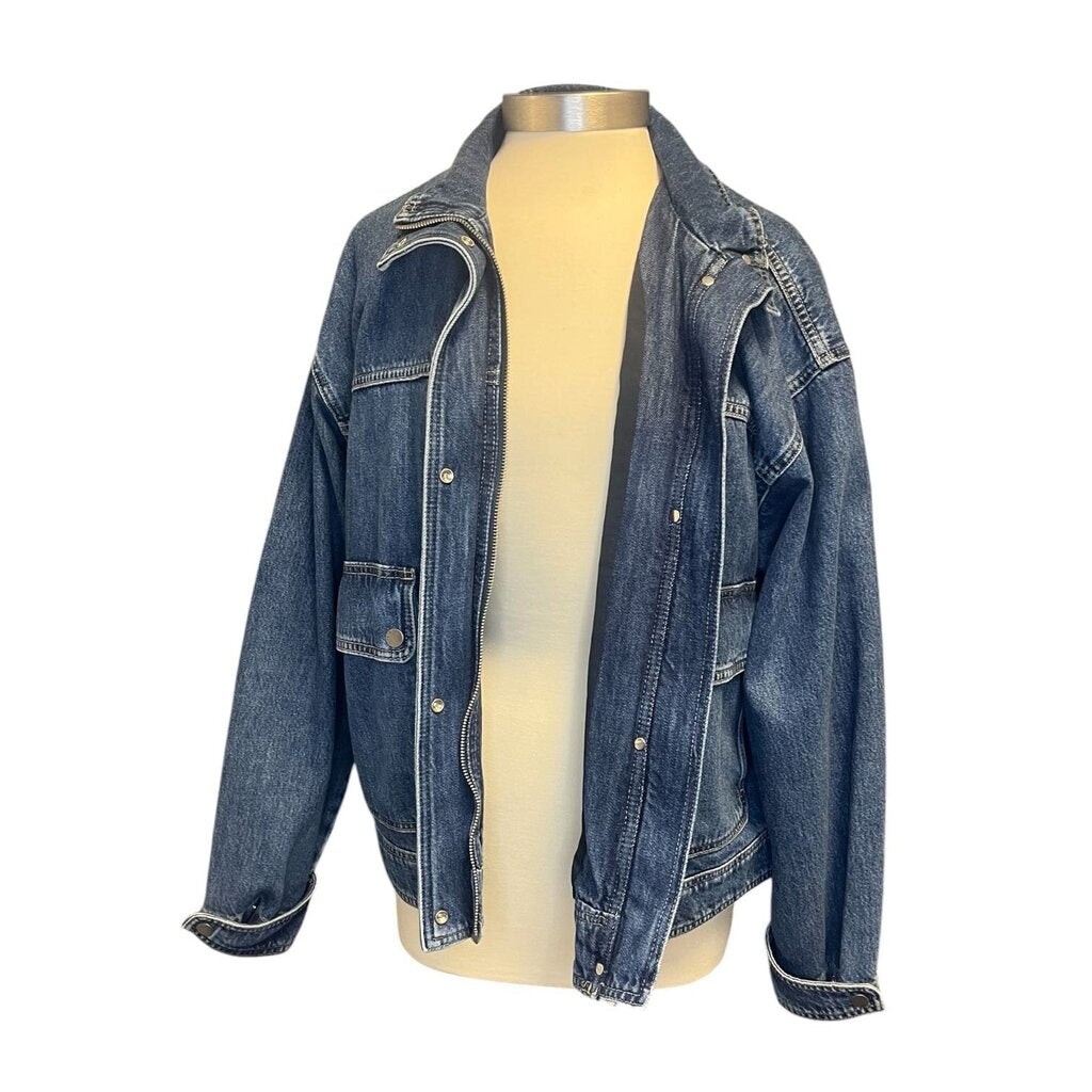 Rag & Bone Zip Front Denim Jacket