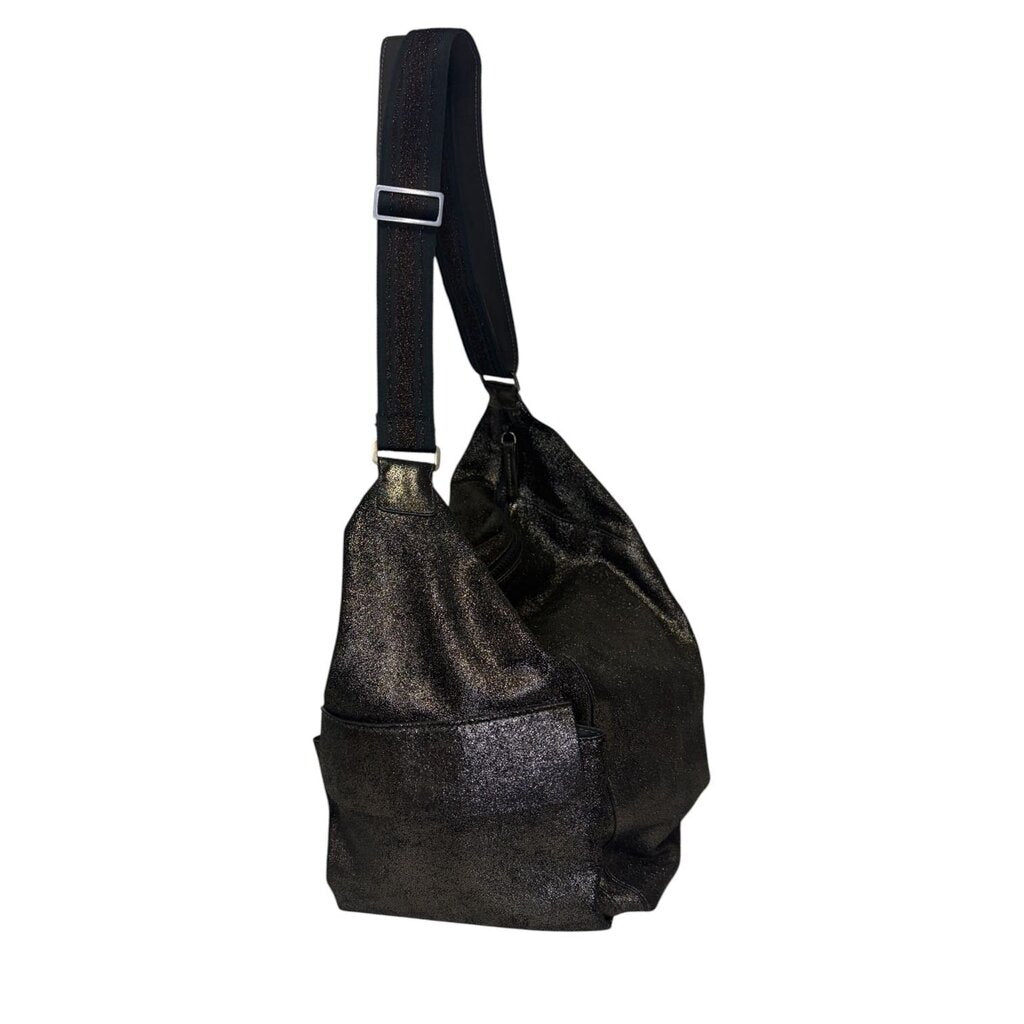 Brunello Cucinelli Distressed Metallic Leather Hobo Bag
