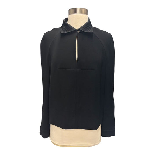 Balenciaga Knit Collar Silk Blouse