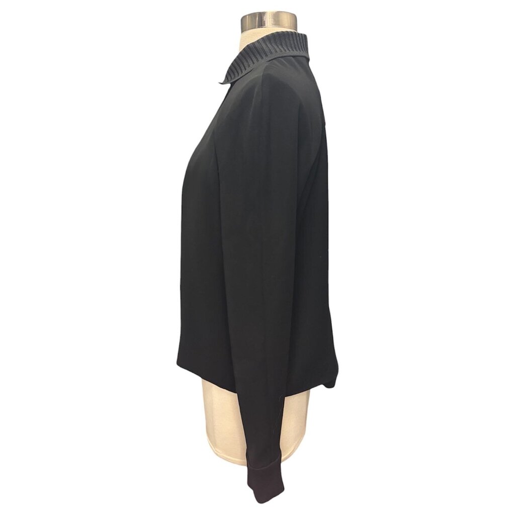 Balenciaga Knit Collar Silk Blouse