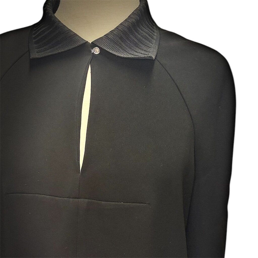 Balenciaga Knit Collar Silk Blouse