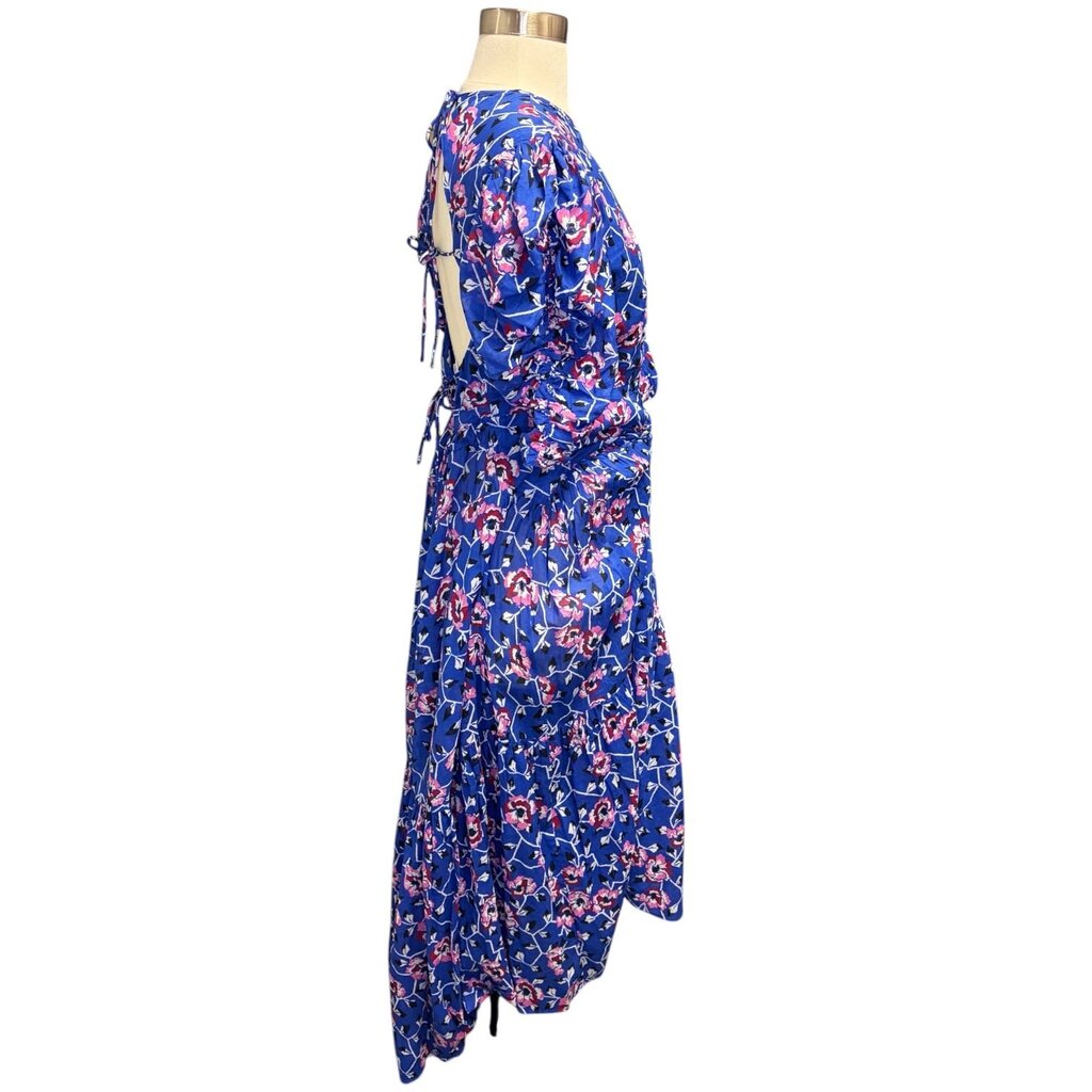 Isabel Marant Floral Print Ruched Sleeve Maxi Dress