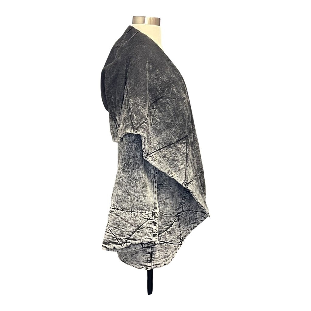 Norma Kamali Cotton Shawl Collared Denim Jacket
