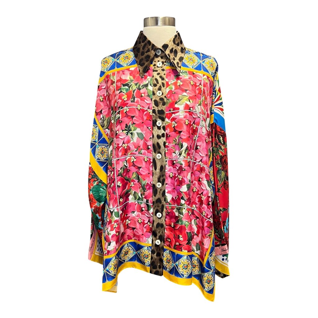 Dolce & Gabbana Silk Foulard Print Blouse, MSPR $1819