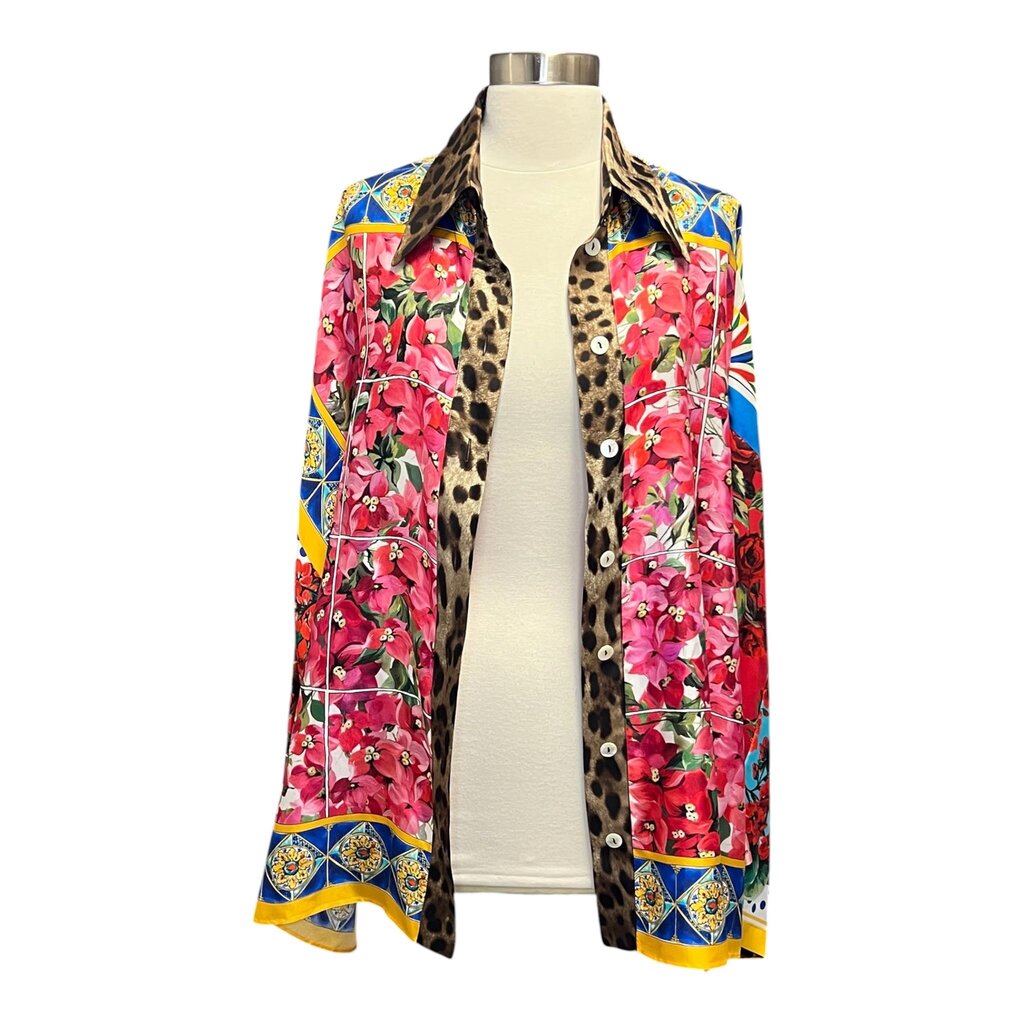 Dolce & Gabbana Silk Foulard Print Blouse, MSPR $1819