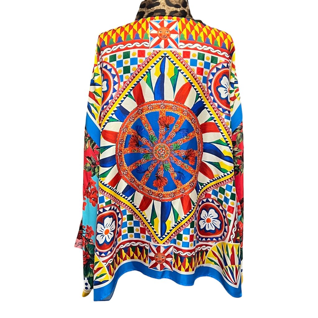 Dolce & Gabbana Silk Foulard Print Blouse, MSPR $1819