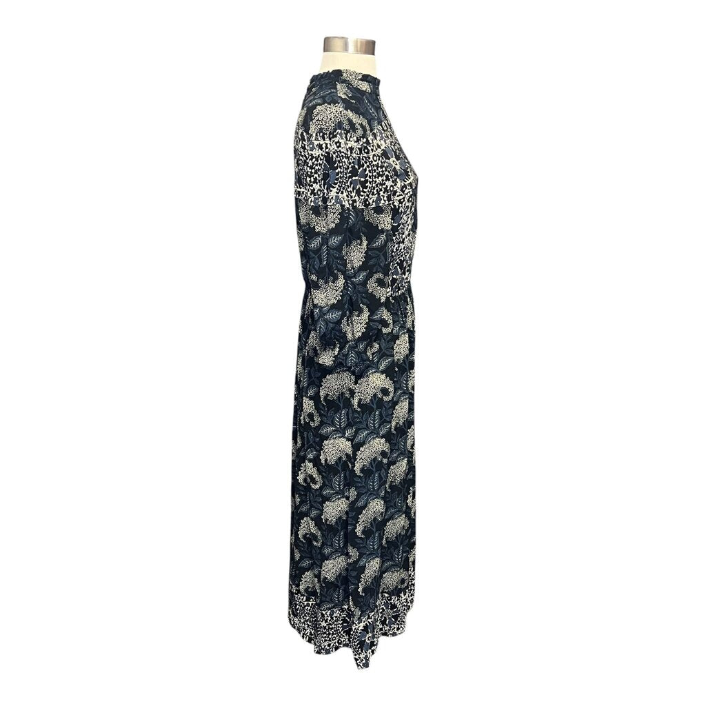 BA&SH Empire Floral Puff Sleeve Midi Dress