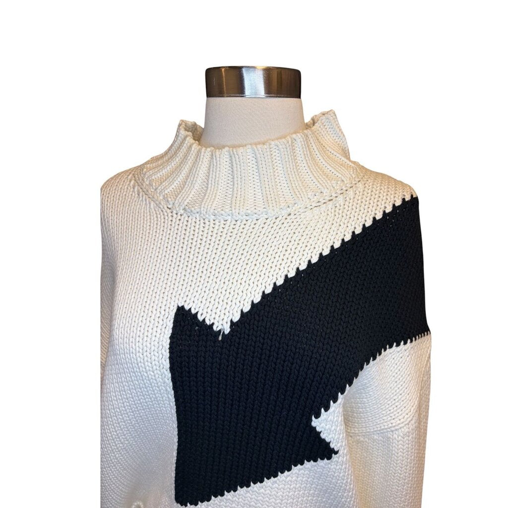 McQ Arrow Graphic Mock Neck Sweater