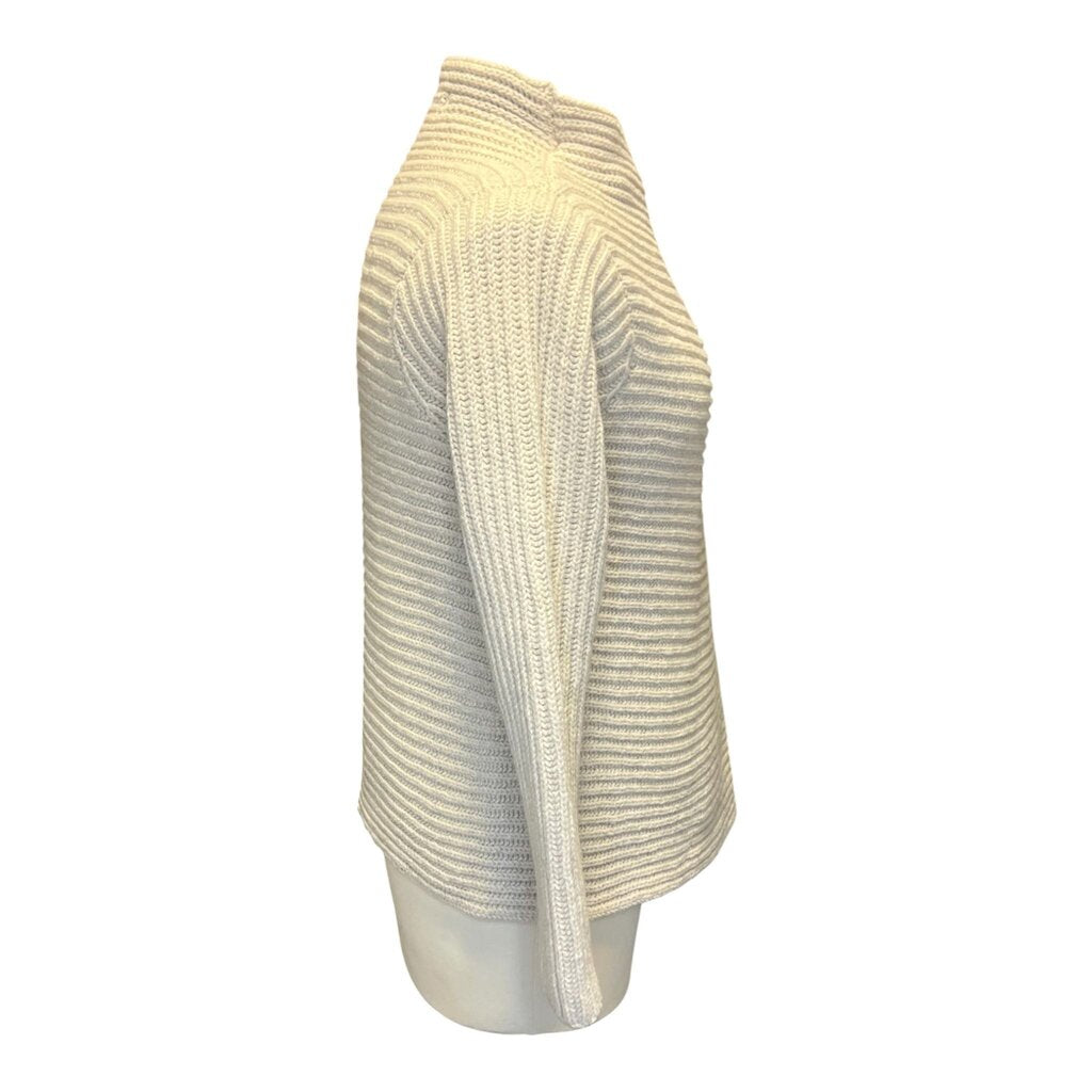 Fisherman Out of Ireland Ribbed Mock Neck Wool Cardigan