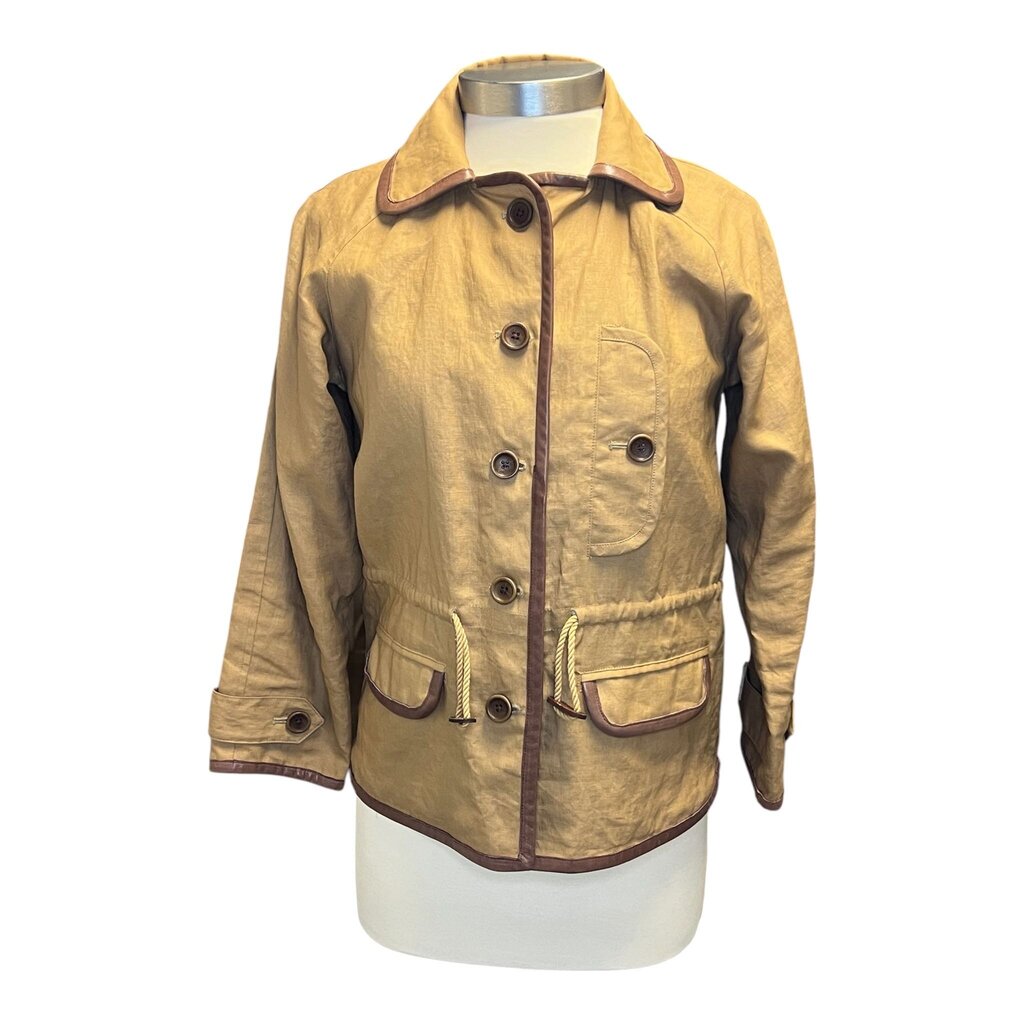 Ulla Johnson Coated Canvas Leather Trimmed Utility Jacket