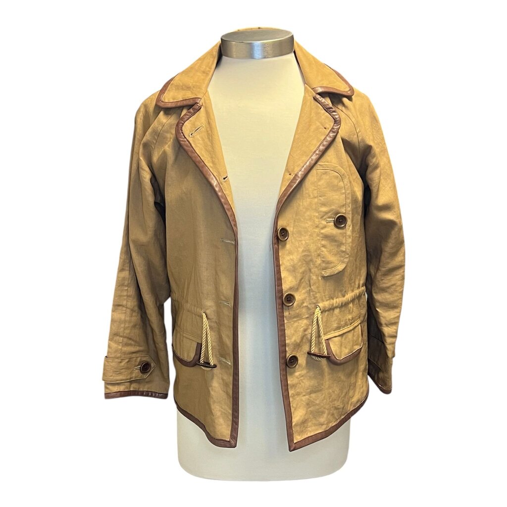 Ulla Johnson Coated Canvas Leather Trimmed Utility Jacket