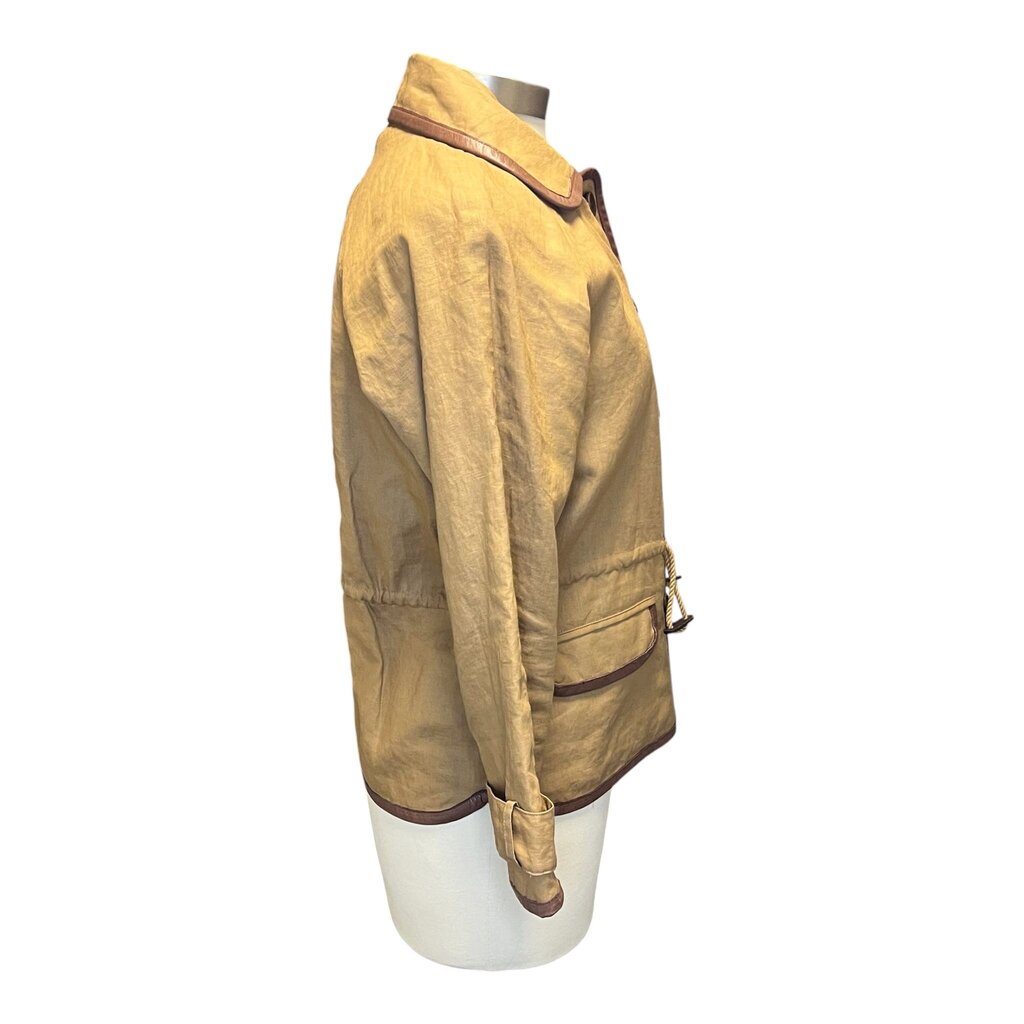 Ulla Johnson Coated Canvas Leather Trimmed Utility Jacket