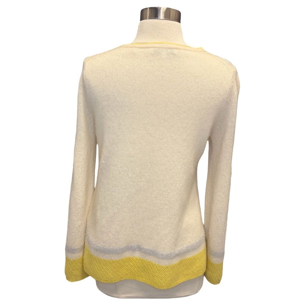 White + Warren Color Block Cashmere Sweater