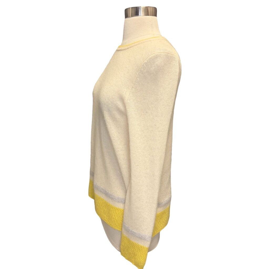 White + Warren Color Block Cashmere Sweater