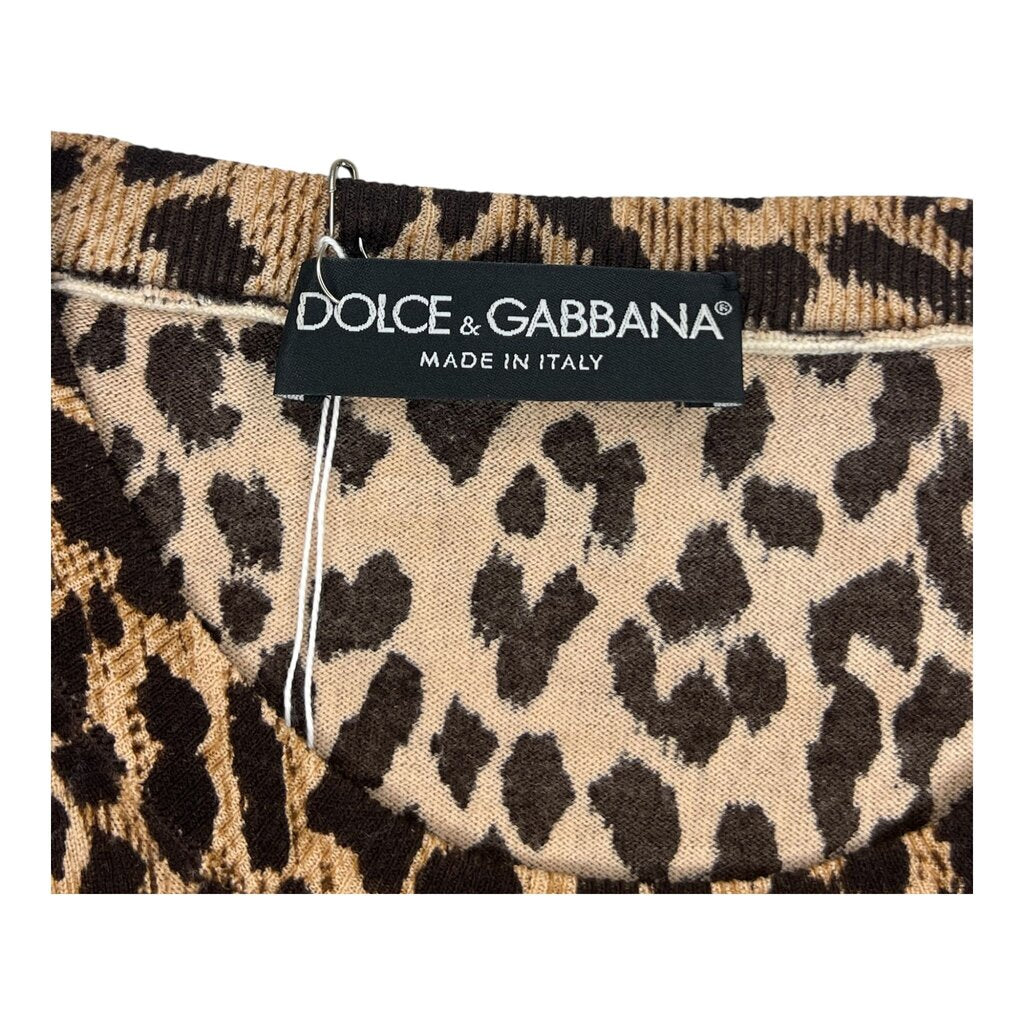 Dolce & Gabbana Leopard Print Tissue Weight Sweater