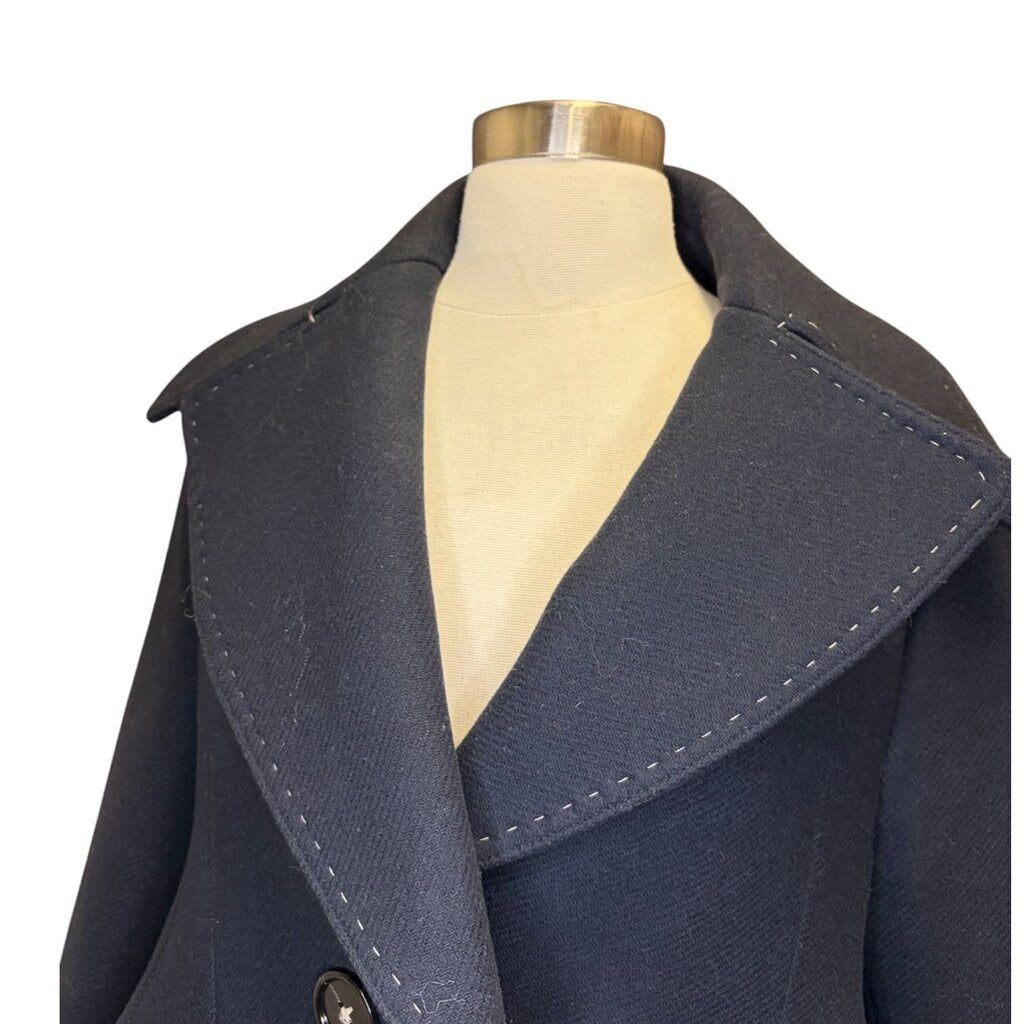 Acne Double Breasted Topstitch Peacoat