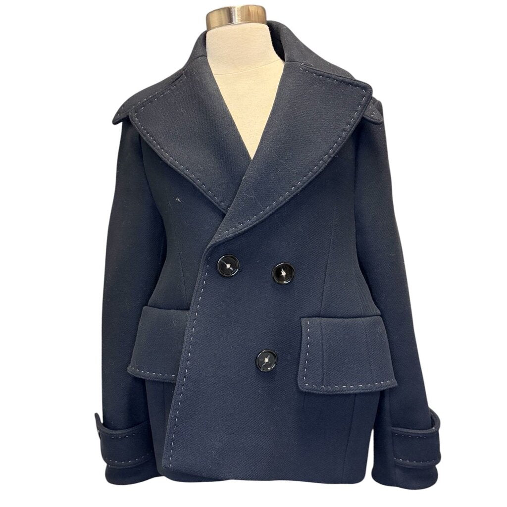 Acne Double Breasted Topstitch Peacoat