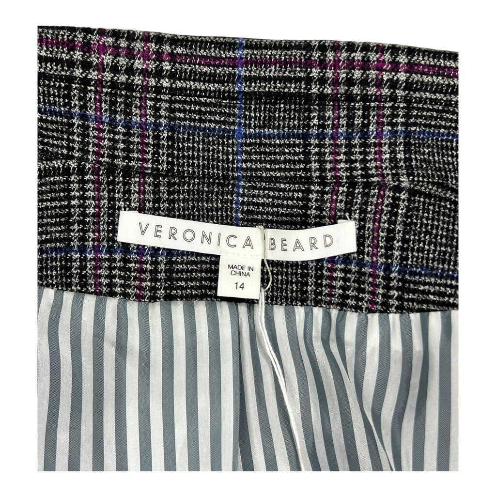 Veronica Beard Houndstooth Ruched Sleeve Blazer