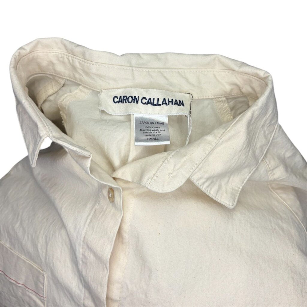 Caron Callahan Pleated Sleeve Contrast Stitch Blouse