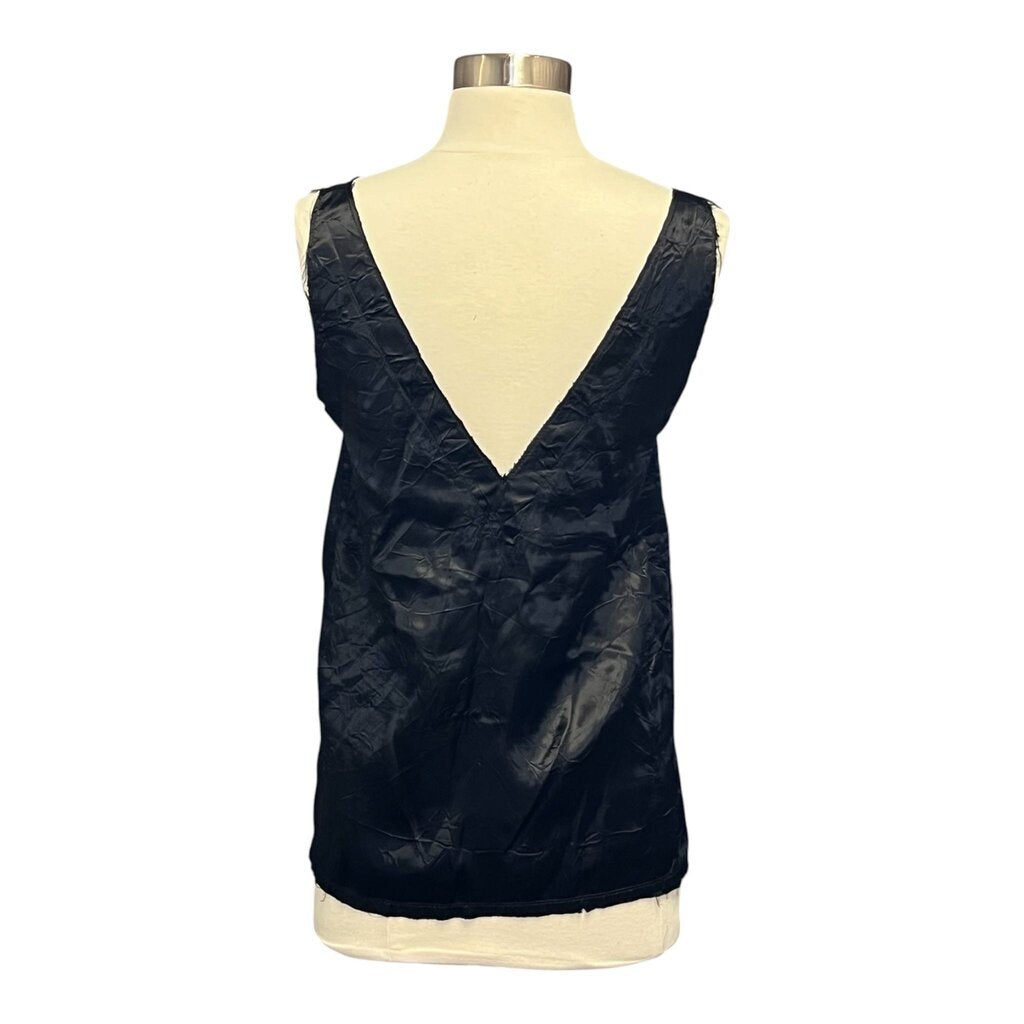 Lanvin Crinkle Silk Raw Edge Tank
