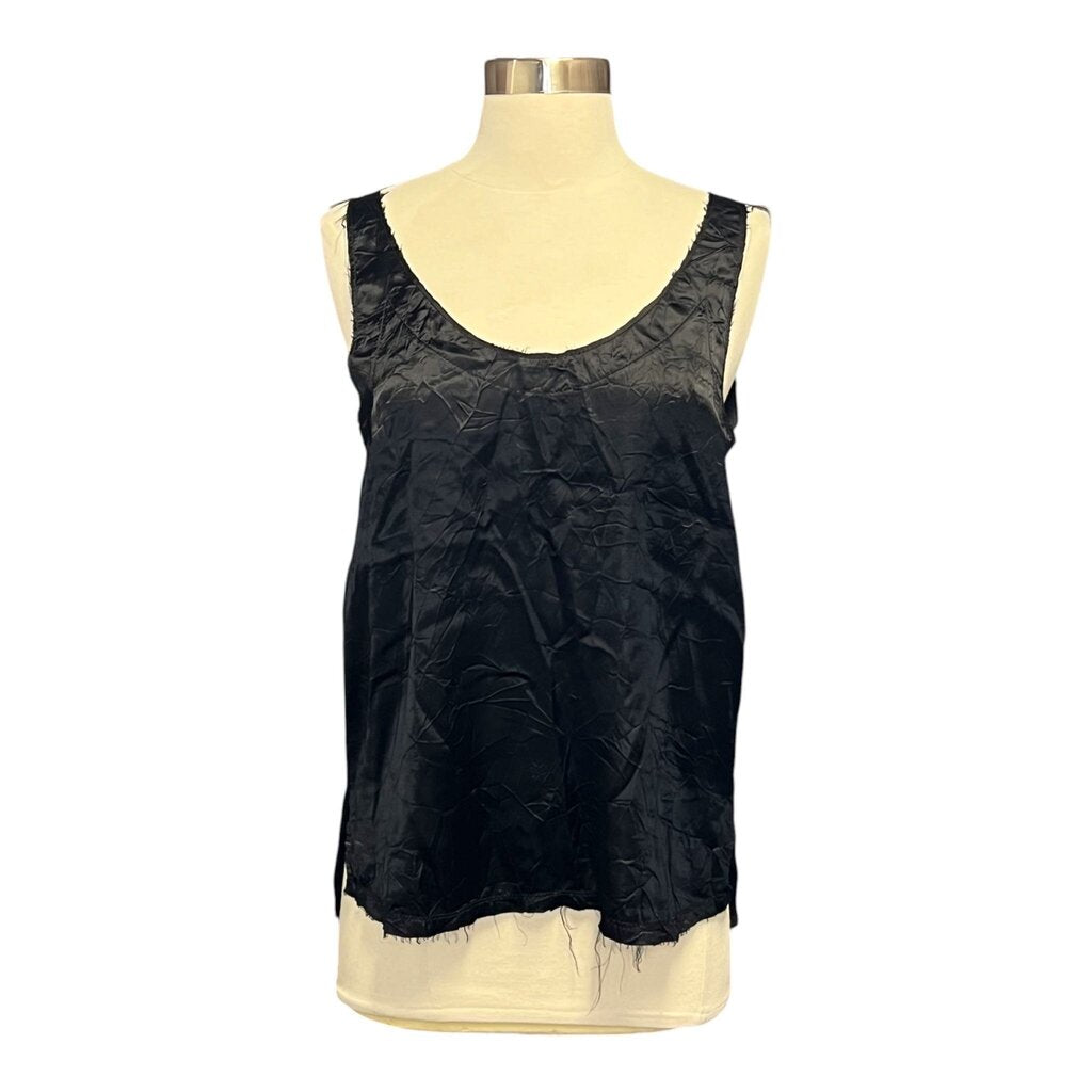 Lanvin Crinkle Silk Raw Edge Tank