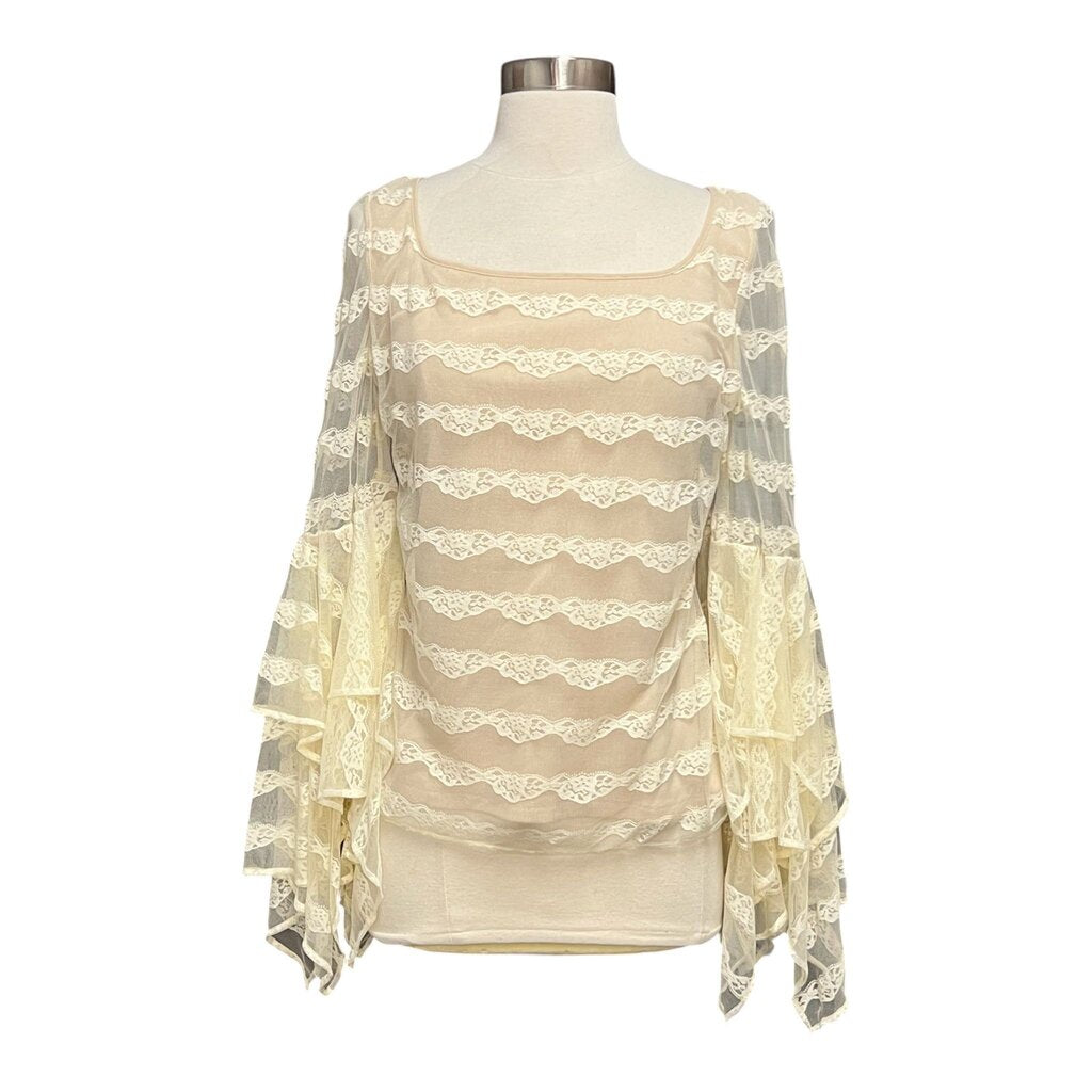 Anne Fontaine Lace Bell Sleeve Top NWT