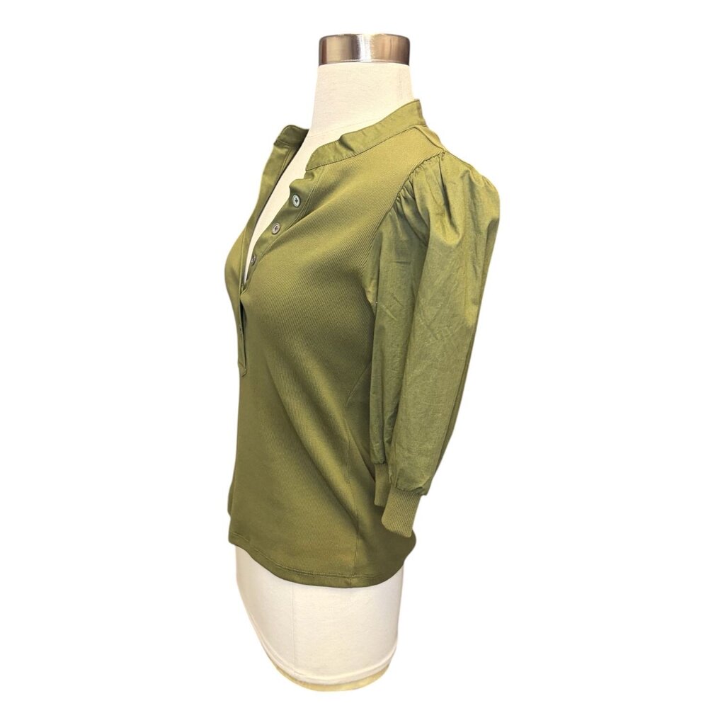 Veronica Beard Contrast Sleeve Polo Top