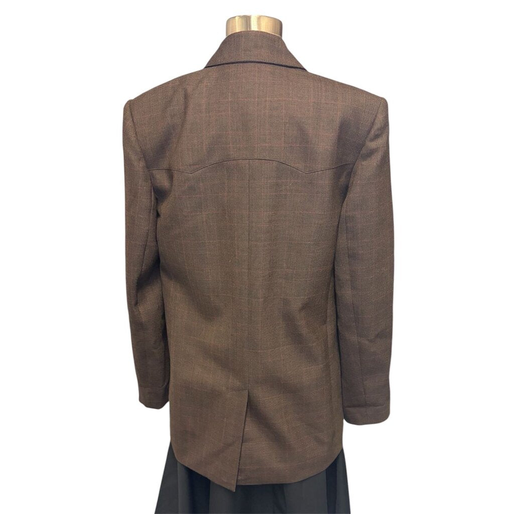 Tibi Wool Plaid Oversized Blazer