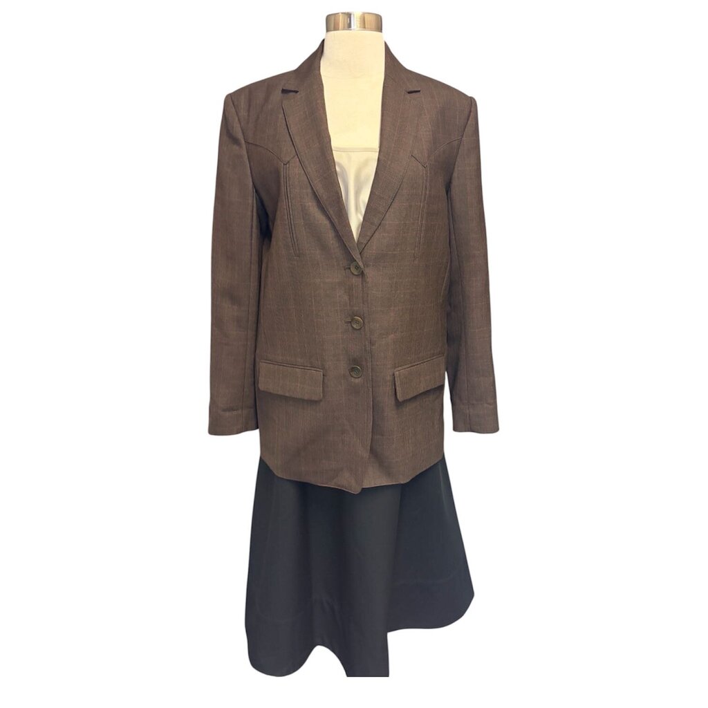 Tibi Wool Plaid Oversized Blazer